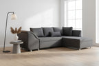 Ecksofa Sally L-Form anthrazit mit Schlaffunktion
