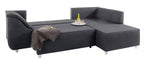 Ecksofa Sally L-Form anthrazit mit Schlaffunktion