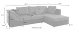 Ecksofa Sally L-Form anthrazit mit Schlaffunktion
