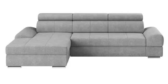 Ecksofa Broadway L-Form gau mit Bettfunktion