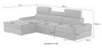 Ecksofa Broadway L-Form gau mit Bettfunktion