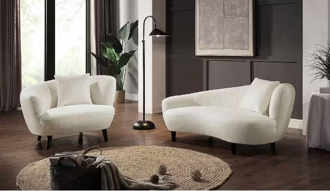 Nierensofagarnitur / Chaiselongue 2,5-Sitzer + 2-Sitzer + Loungesessel