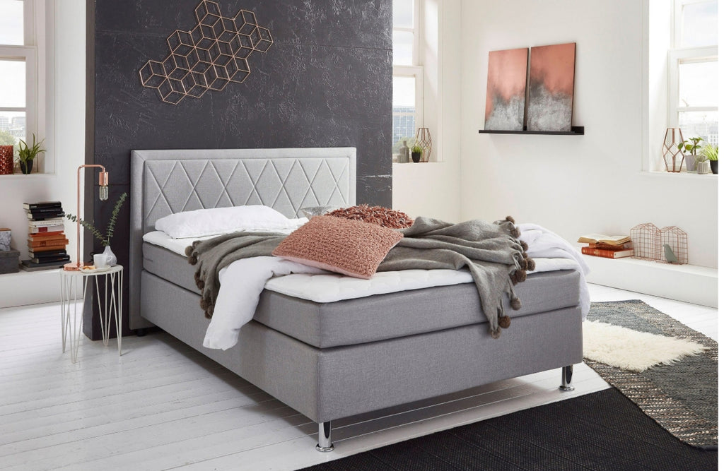 Boxbett Helen hellgrau 140 x 200 cm