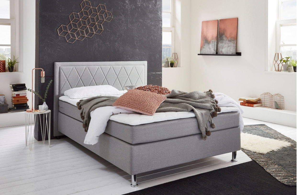 Boxbett Helen hellgrau 140 x 200 cm