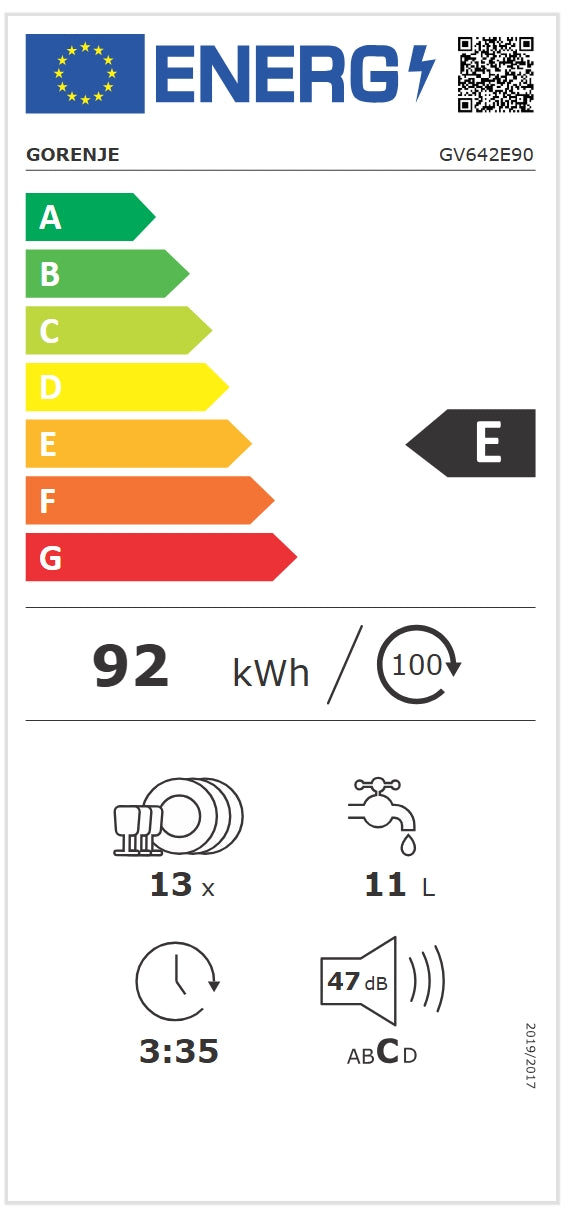Gorenje GV 642 E90 *E* Spüler 60cm  volllintegriert - H0 - 162