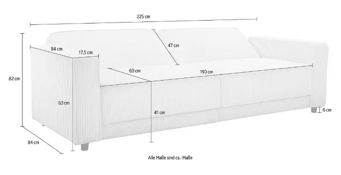 3-Sitzer mit Schlaffunktion