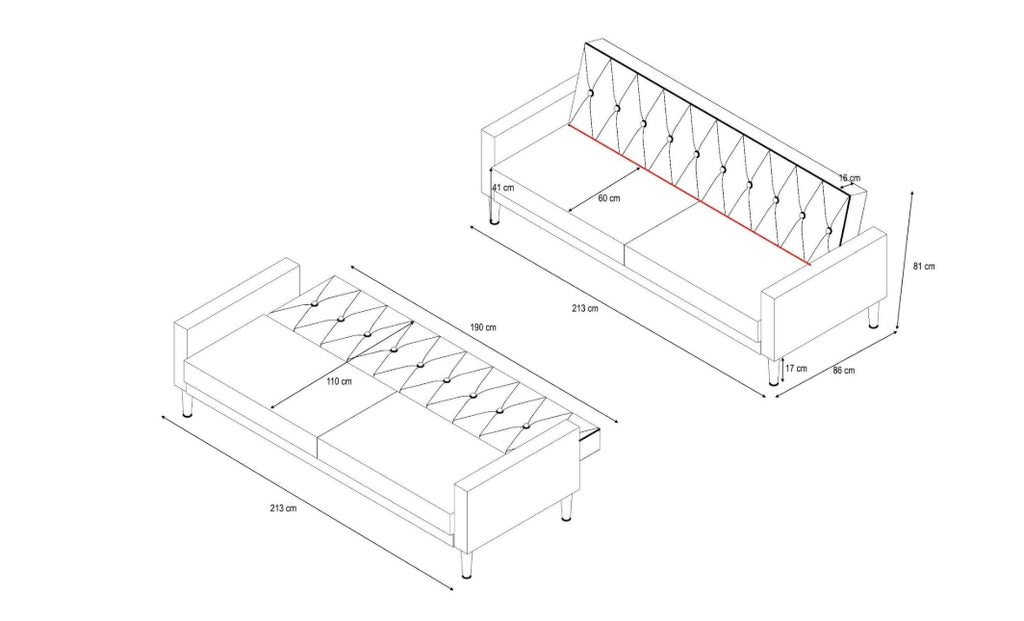 3-Sitzer Avon Schlafsofa