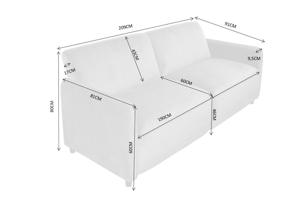 3-Sitzer Schlafsofa