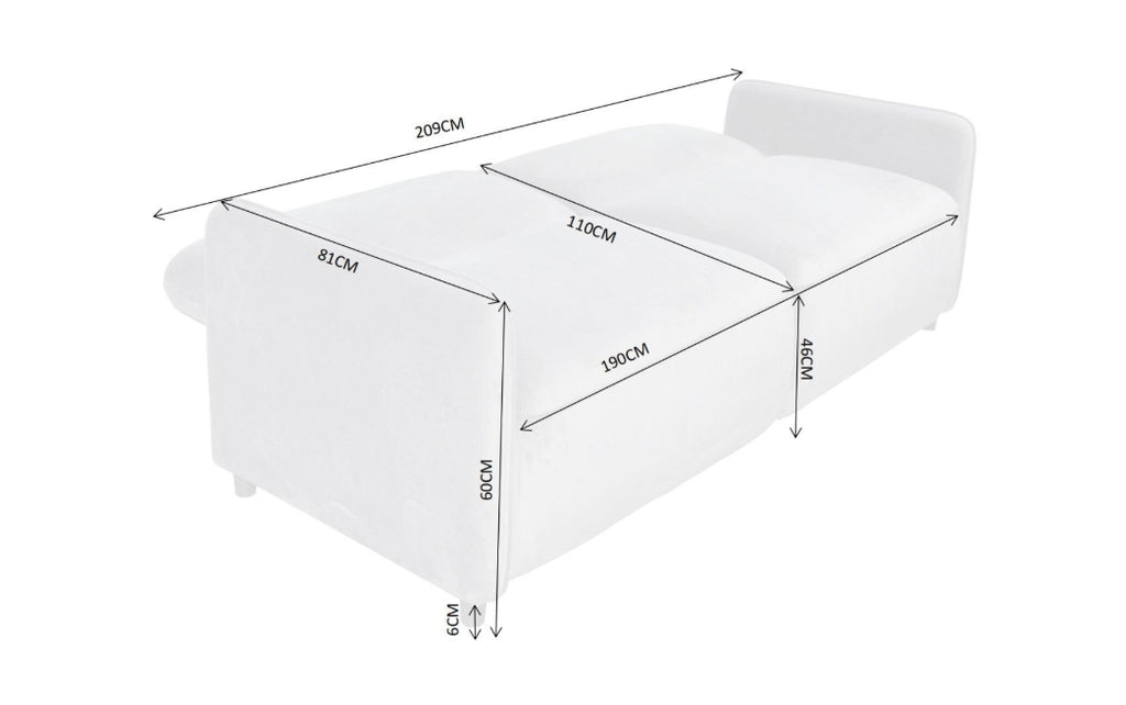 3-Sitzer Schlafsofa