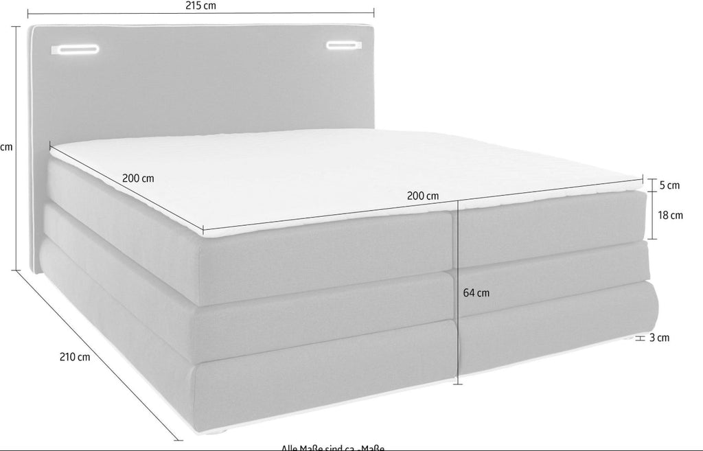 Boxspringbett mit Bettkasten 200x200cm