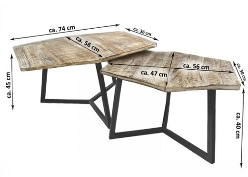 Couchtisch-Set Mangoholz