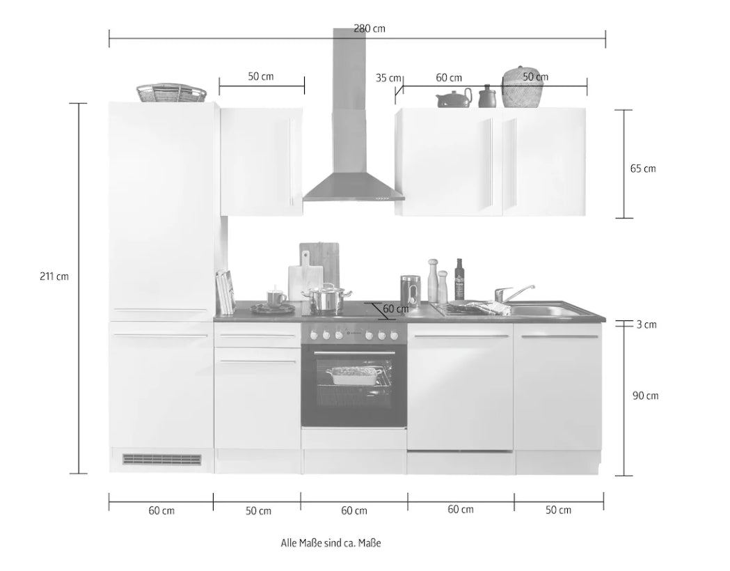 Küchenzeile Jazz 280cm ohne E-Geräte