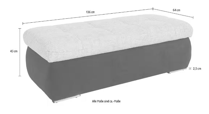 Ecksofa Moric inkl. Hocker mit Stauraumfach