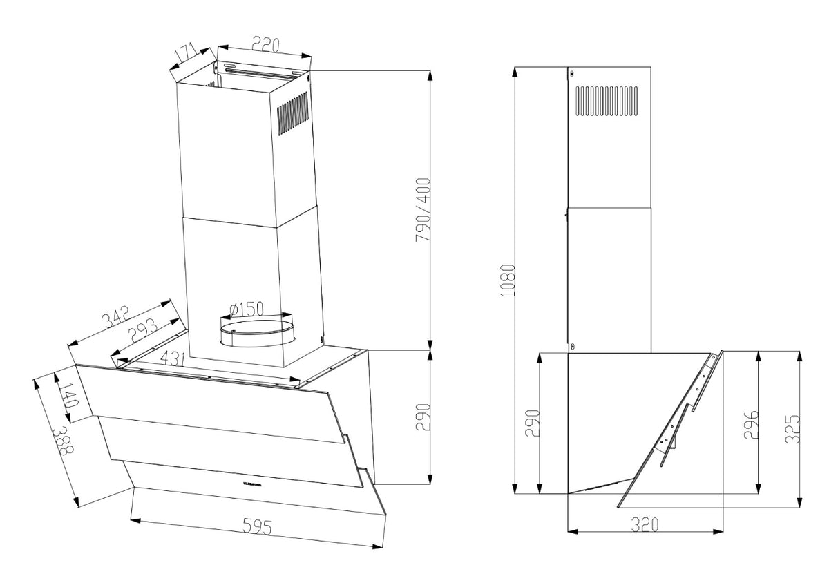 Daewoo HD-JW 6A 22 B-EU A+++ Dunstabzugshaube 60cm