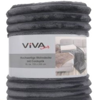 Wohndecke 150 x 200cm Cordoptik