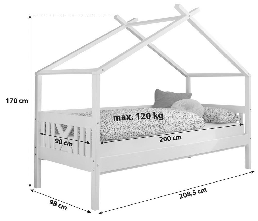 Kinderbett mit Dach.