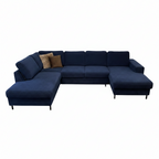 Wohnlandschaft Ottomane links Velourstoff Haga-vorbestellbar-