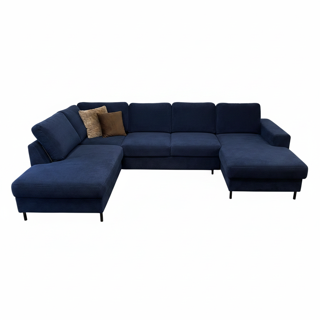 Wohnlandschaft Ottomane links Velourstoff Haga-vorbestellbar-