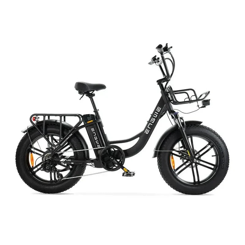 ENGWE L20 Fatbike – 250 W Motor, 20 Zoll, Tiefeinstieg, 7-Gang Shimano, inkl. Vorder- und Gepäckträger