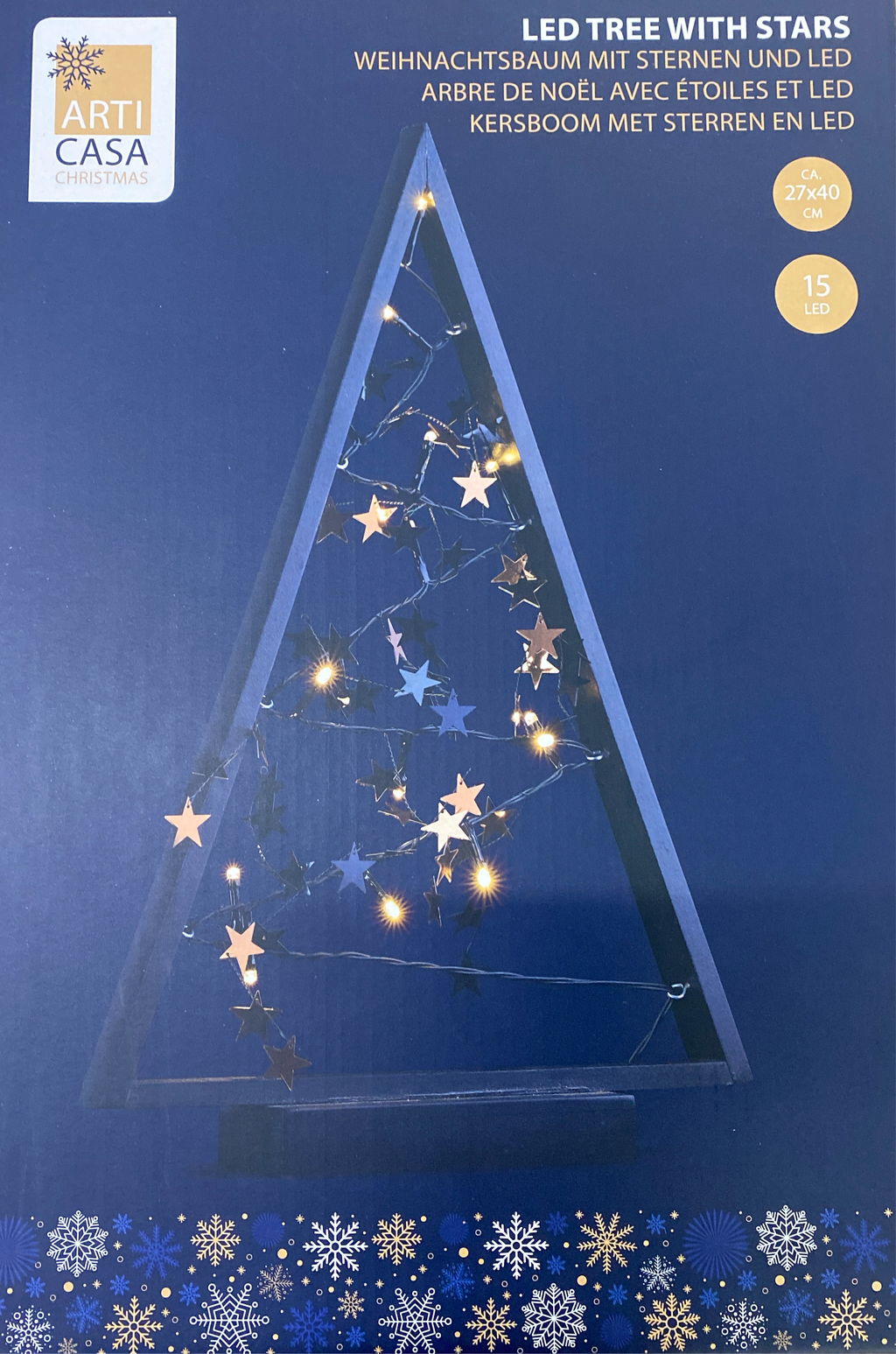 Weihnachtsbaum mit Sternen und LEDs