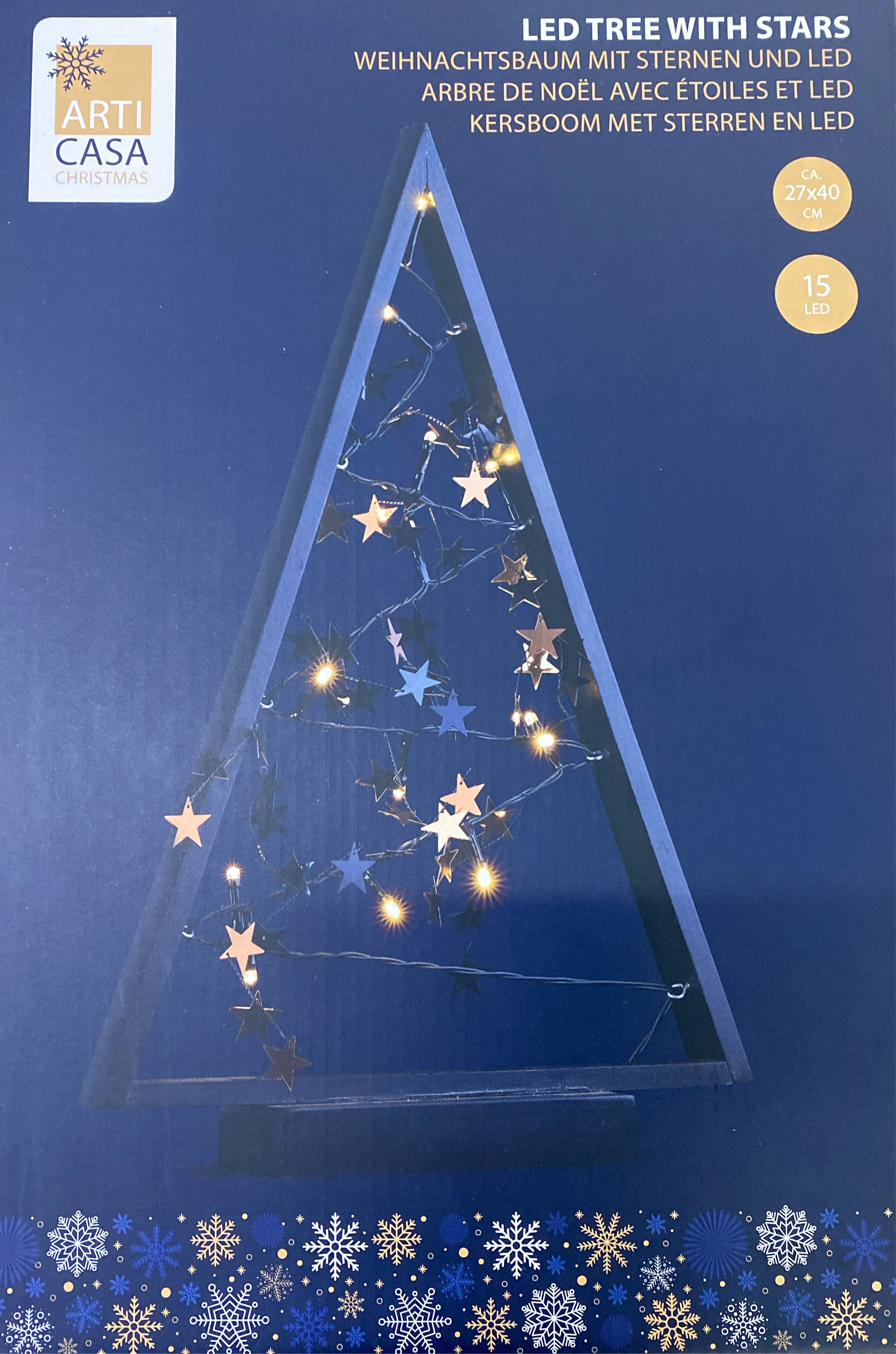 Weihnachtsbaum mit Sternen und LEDs