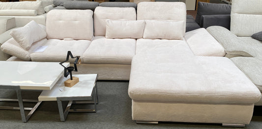 Premium Ecksofa Cord Beige