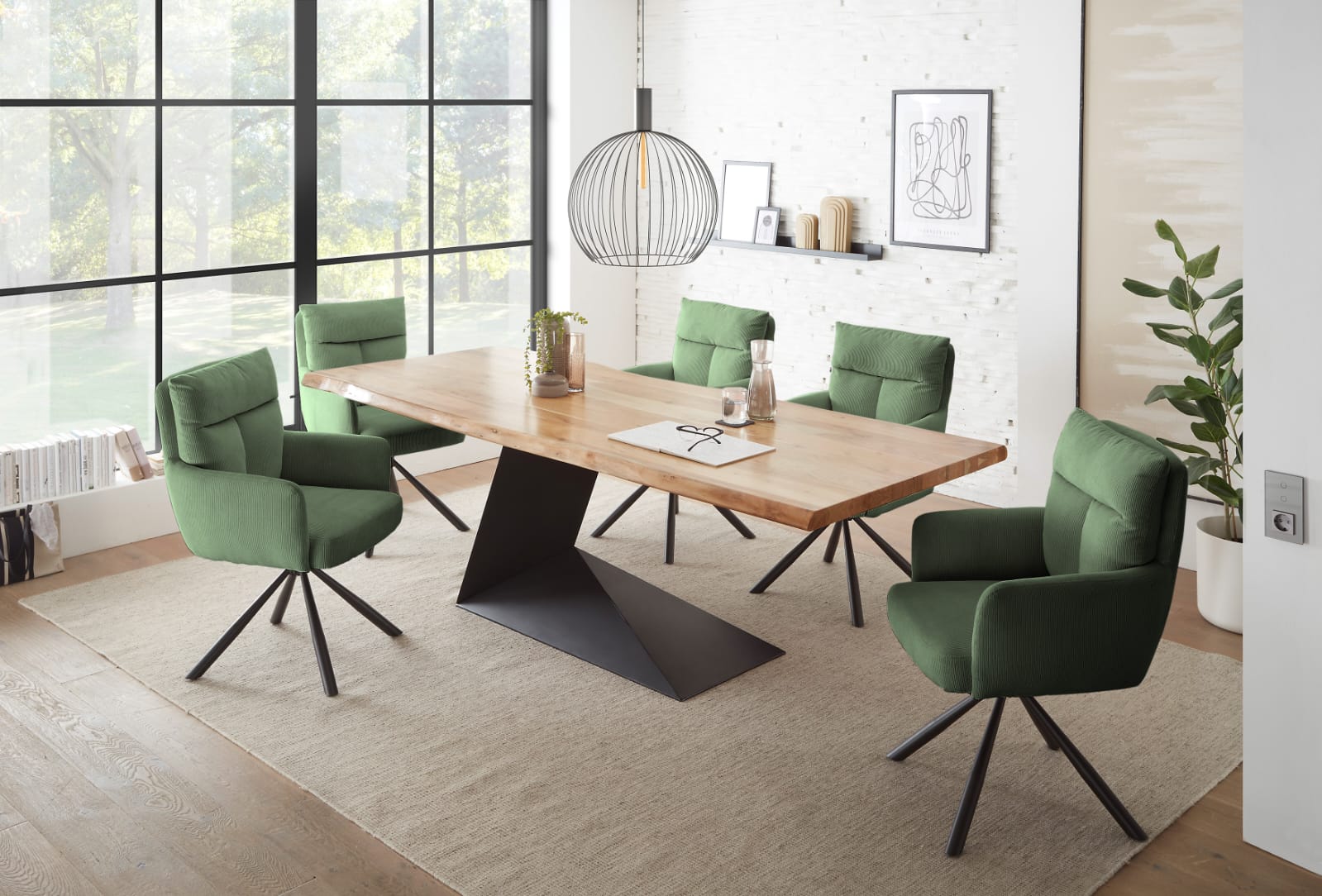 Esszimmerstuhl Cord grün