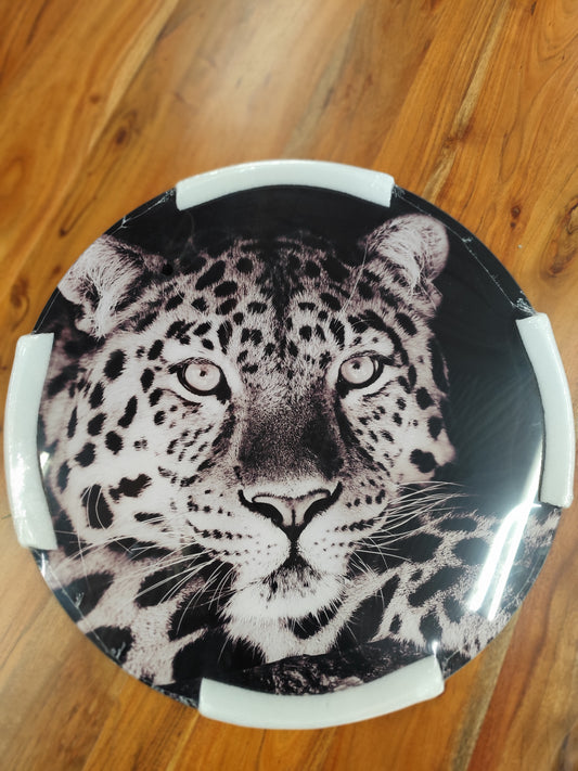 Glasbild Leopard