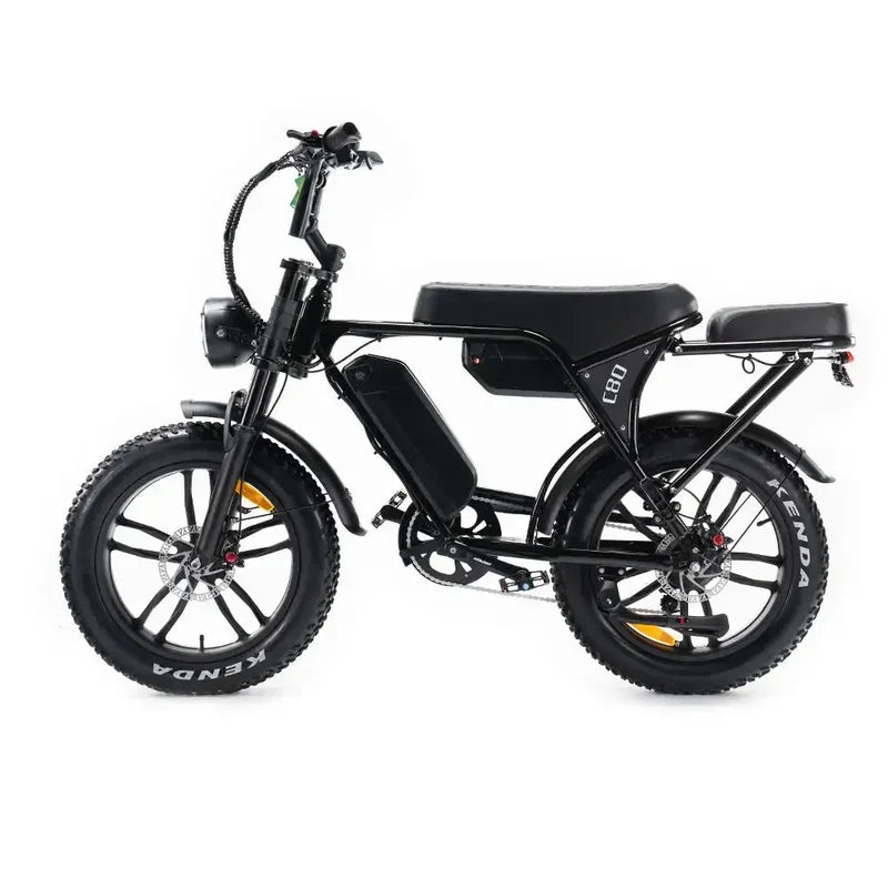 OUXI C80 MAX Fatbike – 250 W Motor, Doppelakku, bis 120 km Reichweite, Shimano 7-Gang, hydraulische Scheibenbremsen, Alarmanlage