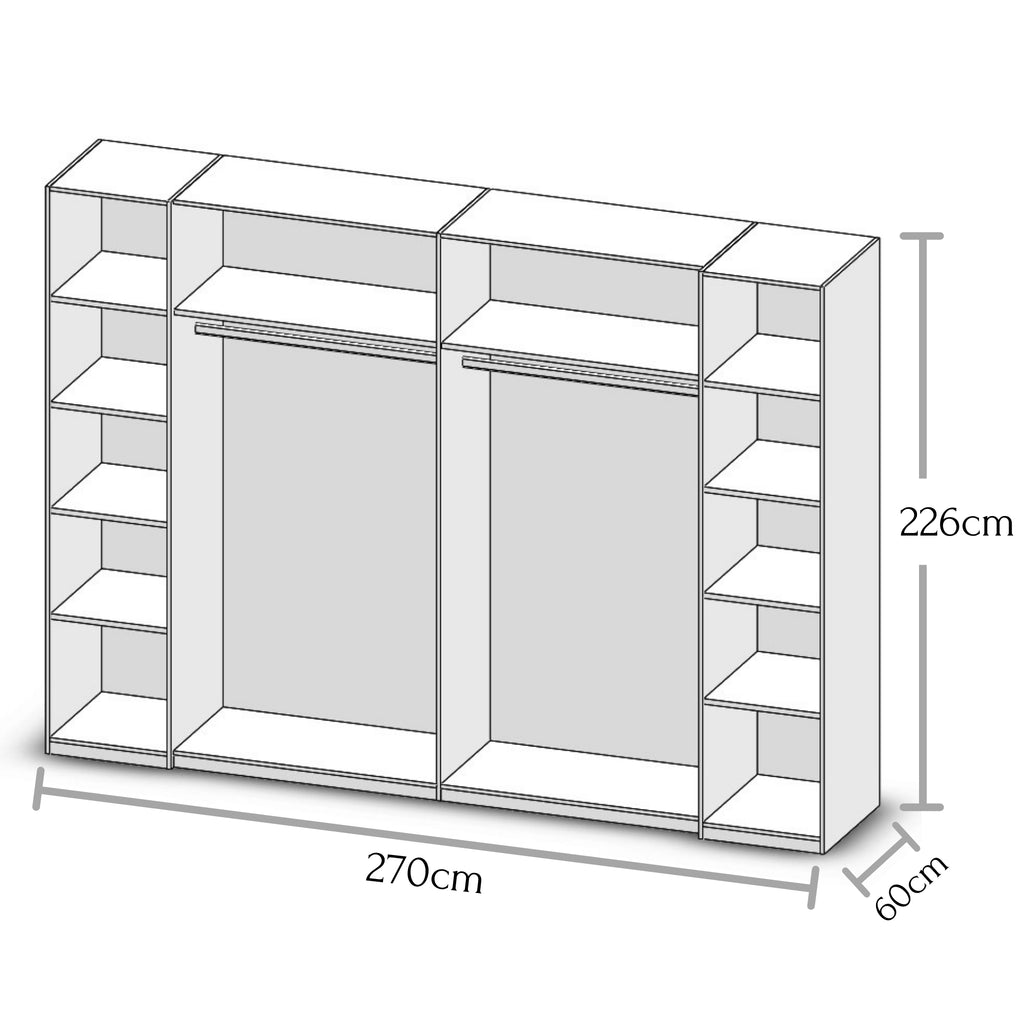 Schwebetürenschrank 4-türig