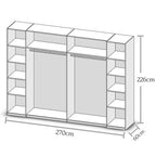 Schwebetürenschrank 4-türig