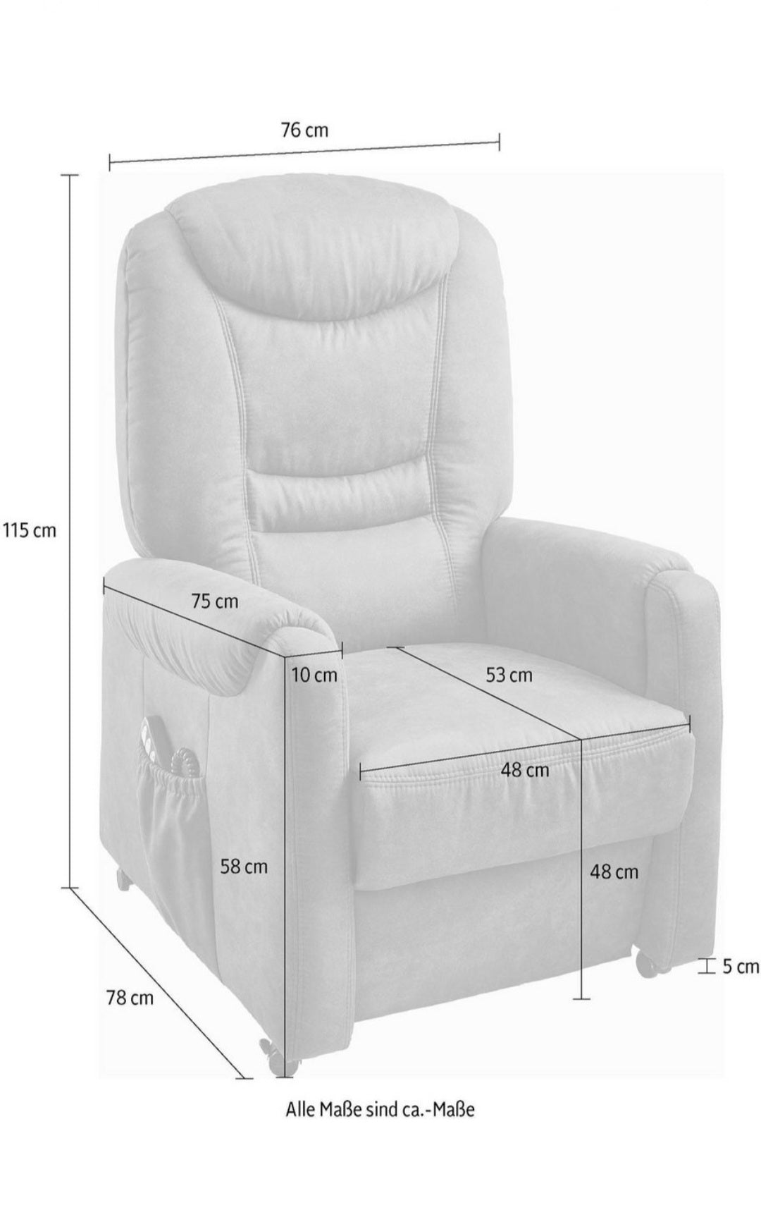 TV-Sessel mit elektrischer Relaxfunktion