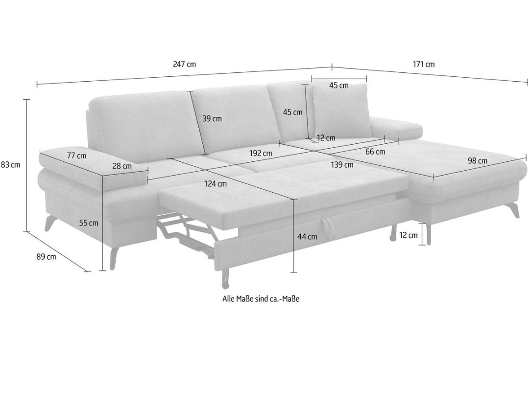 Ecksofa mit Bettfunktion