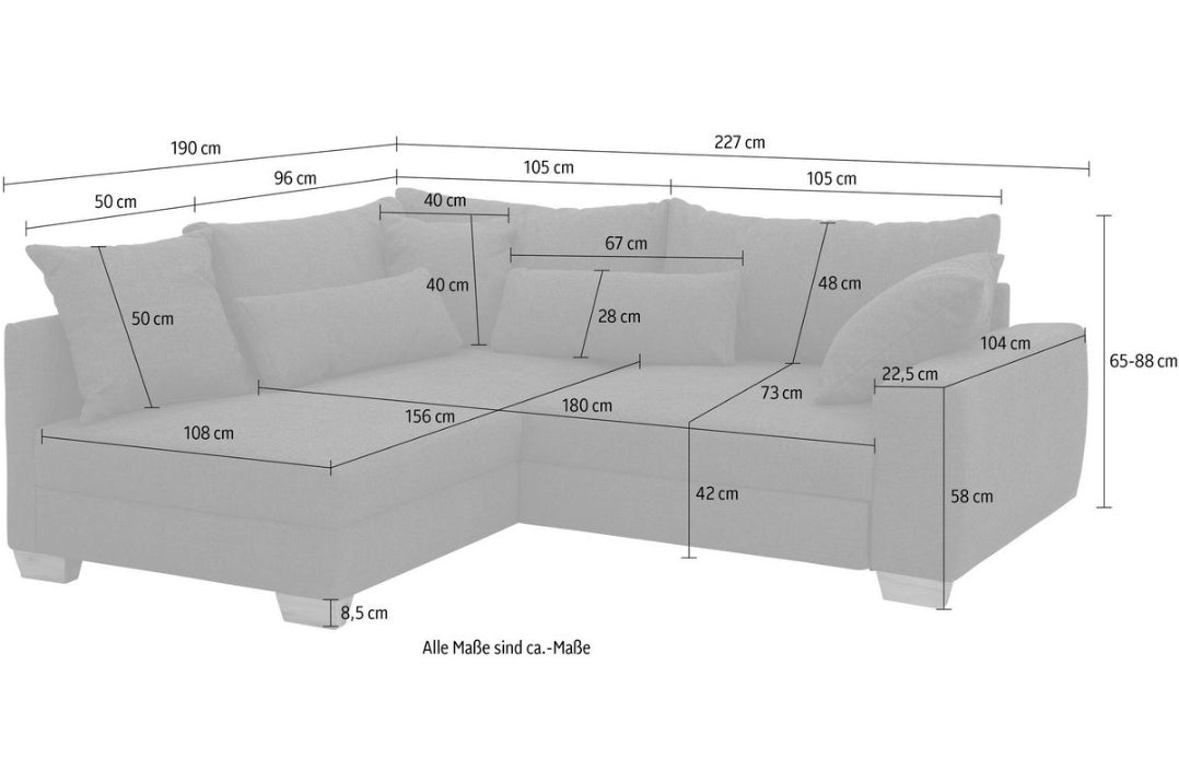 Ecksofa mit Bettfunktion