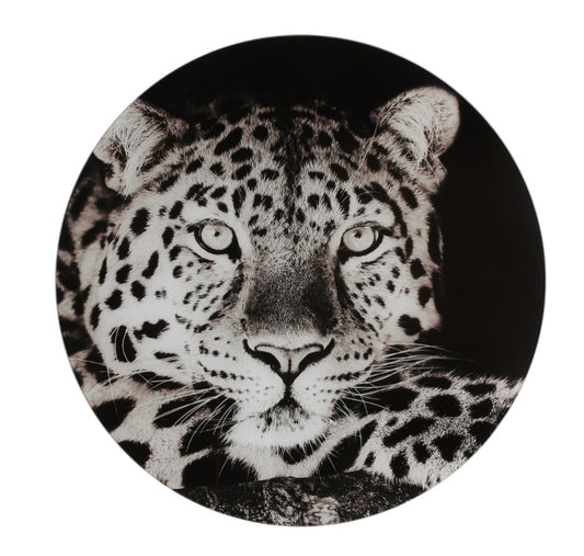 Glasbild Leopard