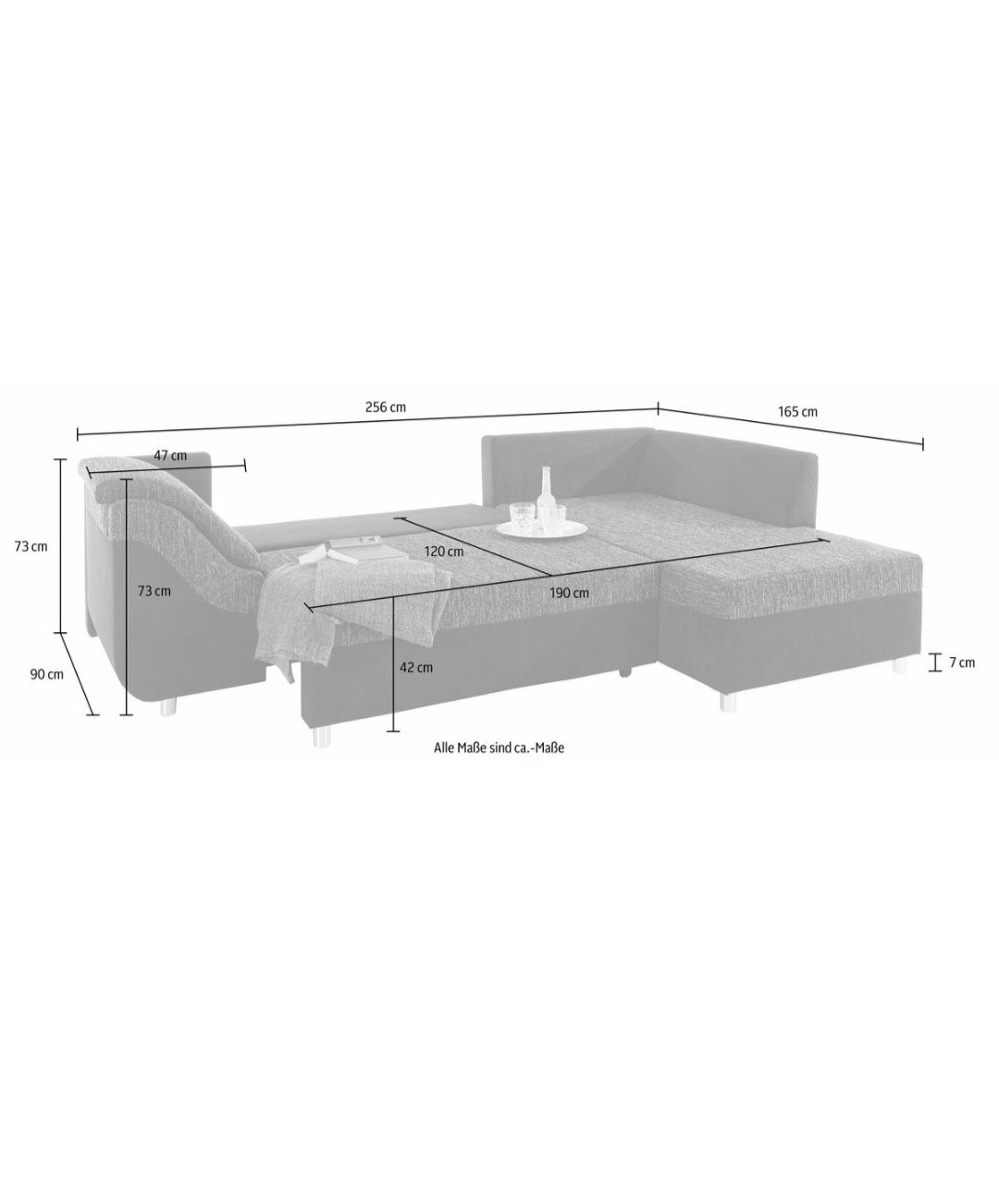 Ecksofa mit Bettfunktion