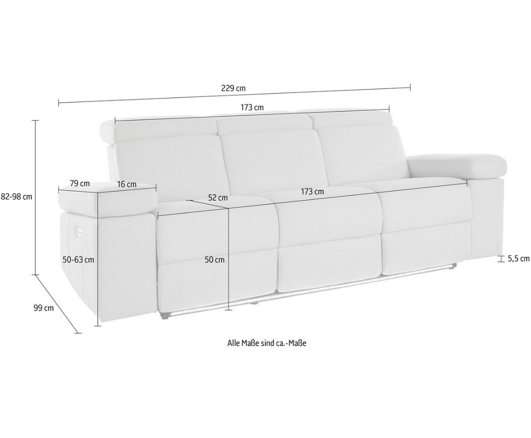 Tagesangebot! Relaxsofa 3 -Sitzer Einzelstück / Posten  Aktion
