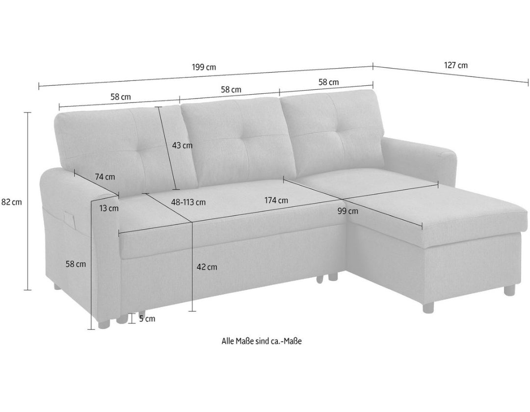 Ecksofa mit Bettfunktion