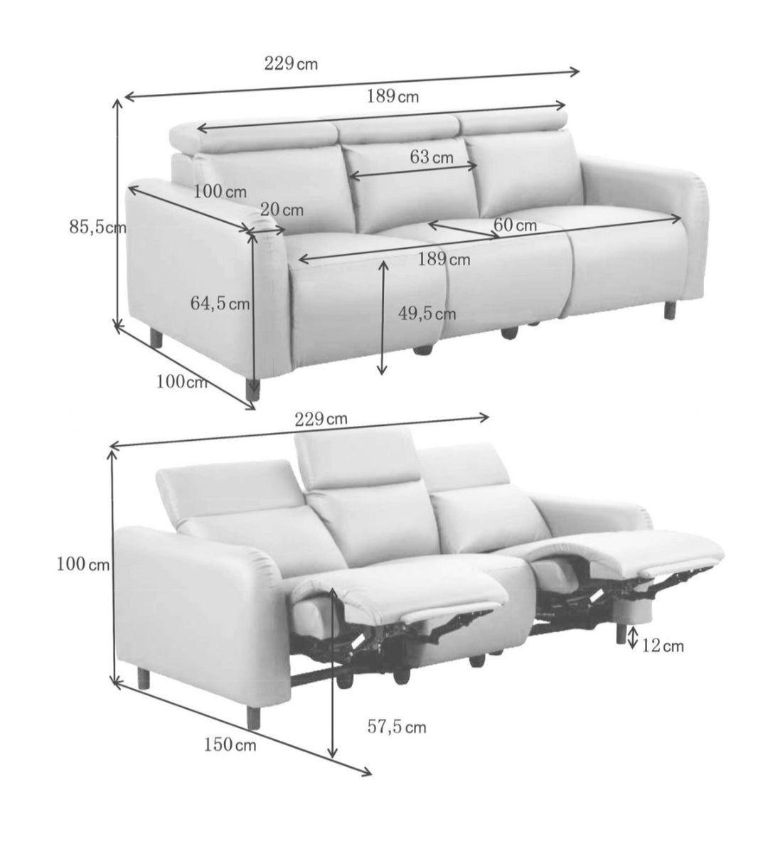 Sofa 3 -Sitzer mit Relaxfunktion