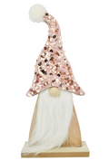 Deko Wichtel mit Pailettenmütze  Holz klein