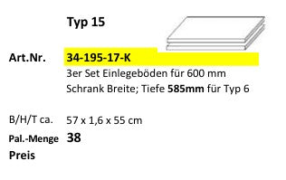 Washtower-Einlegeböden B 60cm