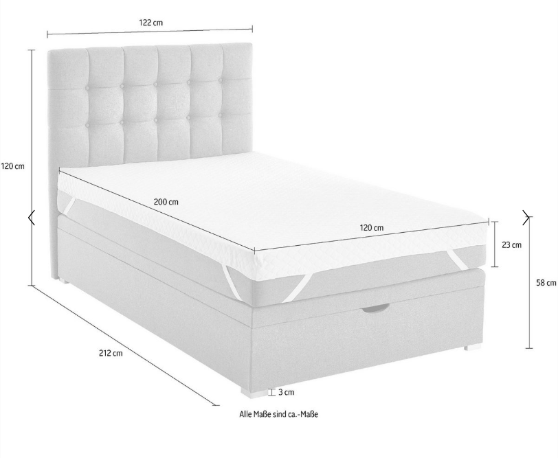Boxbett Riona 120x200 / 2 Wahl