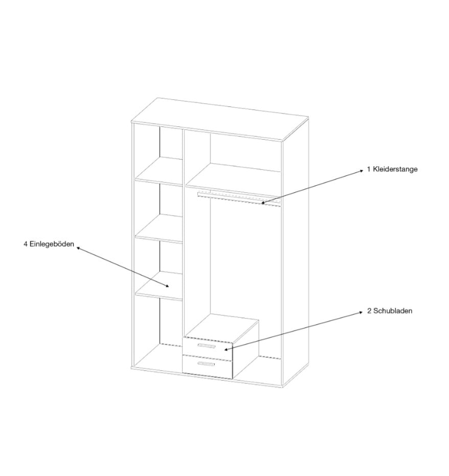 Kleiderschrank in 2 Größen