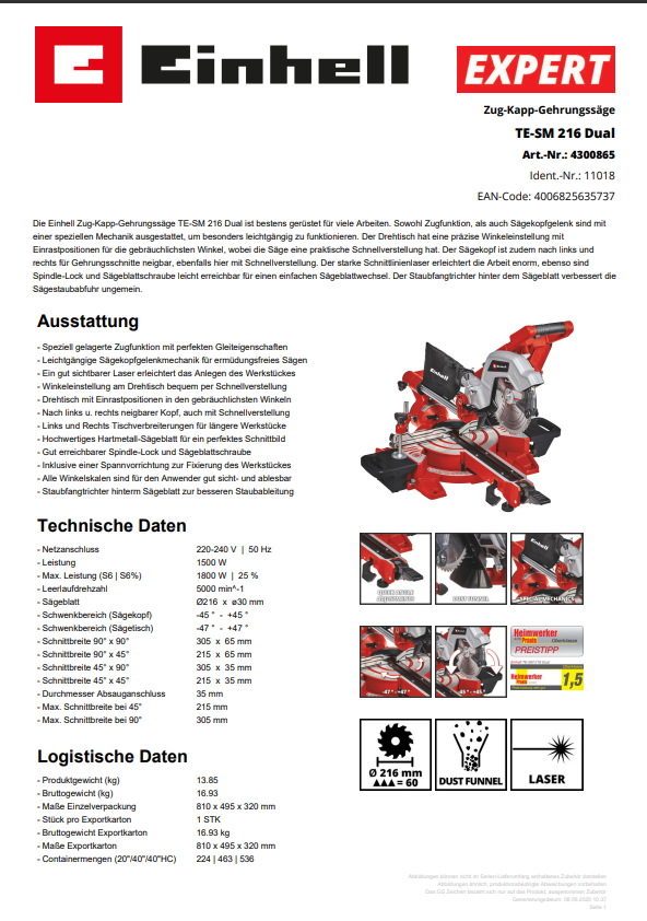 Einhell 4300865 TE-SM 216