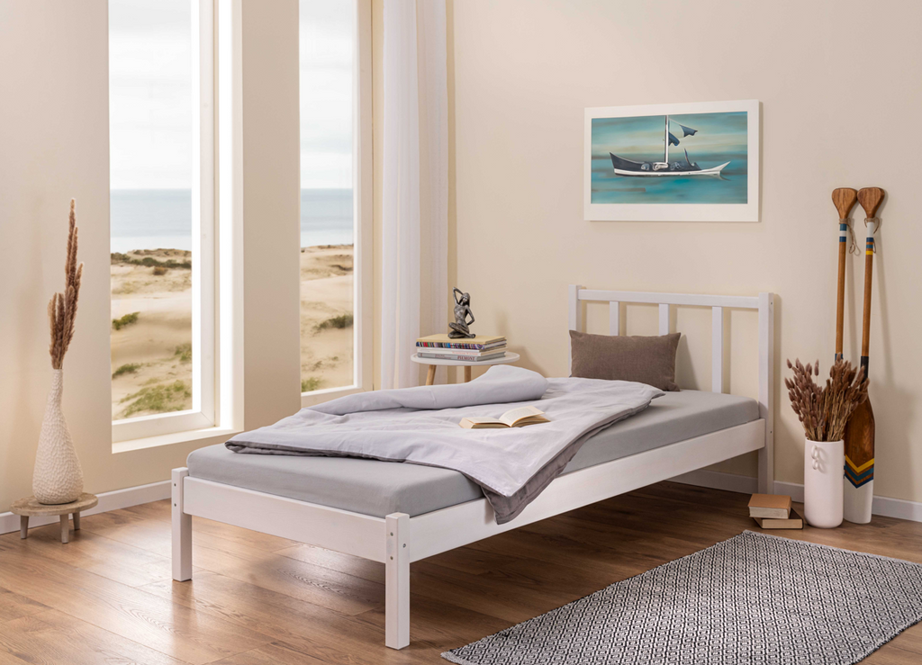 Bett Fredy 90x200 weiss Massivholz