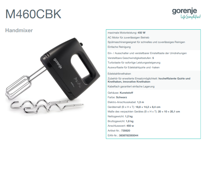 Gorenje  M460CBK