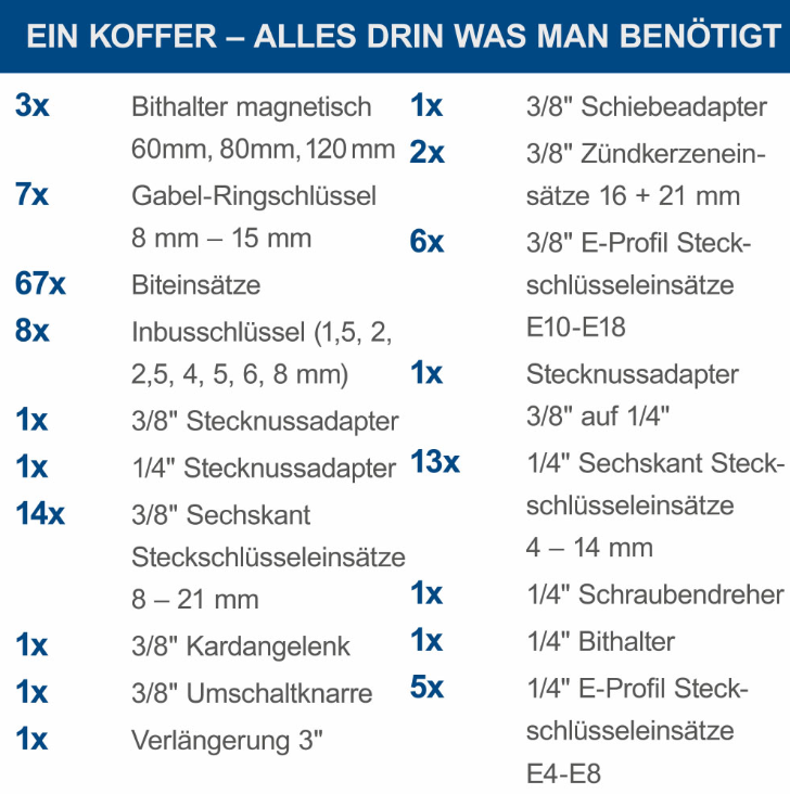 Scheppach TB 170 Werkzeugkoffer gefüllt