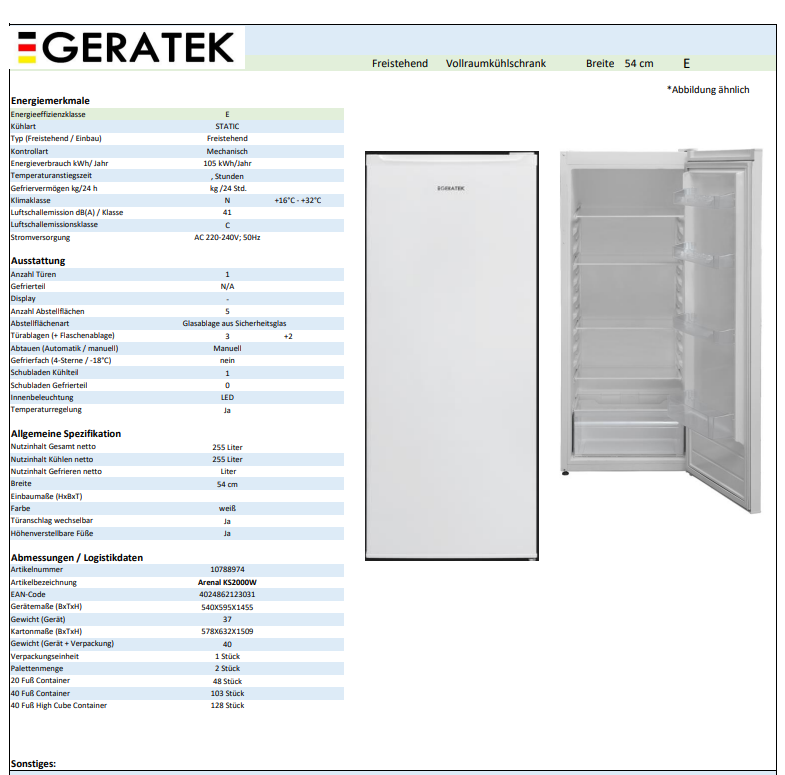 Geratek Arenal KS2000W