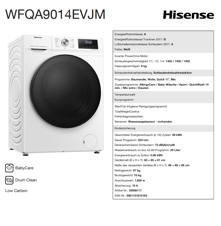 Hisense WFQA9014EVJM