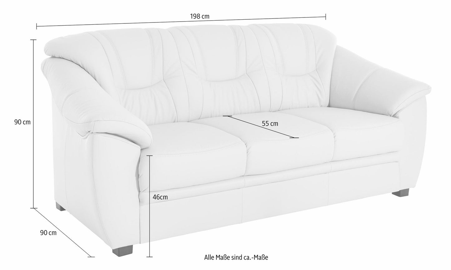3-Sitzer Sofa aus Leder